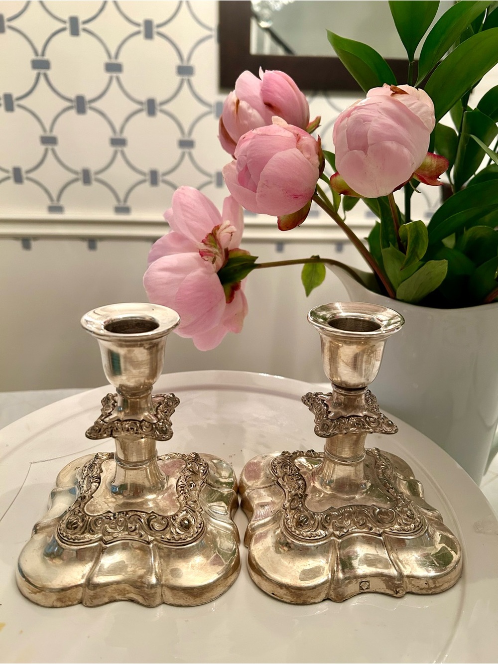 Vintage Barker Bros/Barker Ellis? Silver-Plated Ornate Candlestick Holders
